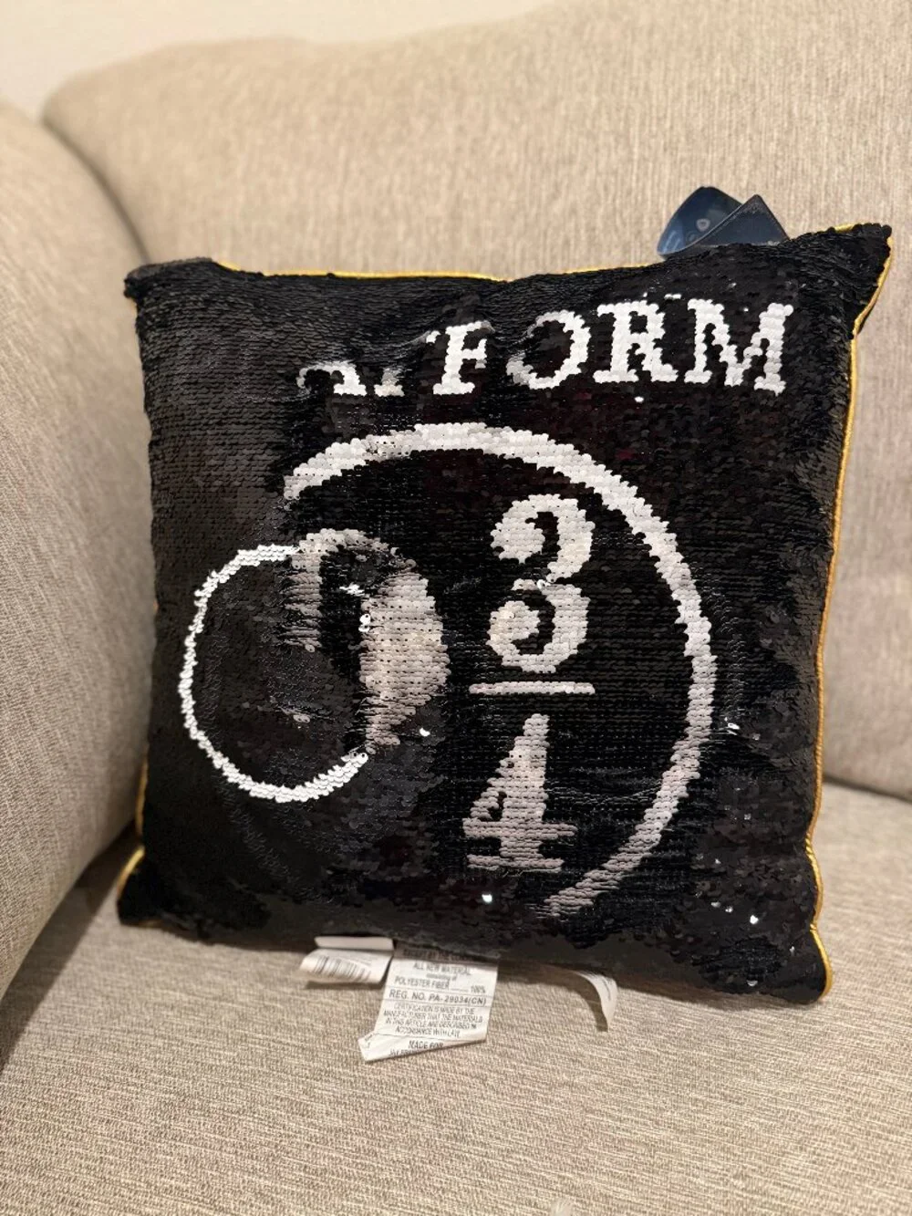 Harry Potter Platform 9 3/4 Reversible Sequin Throw Pillow Spectacles Cushion